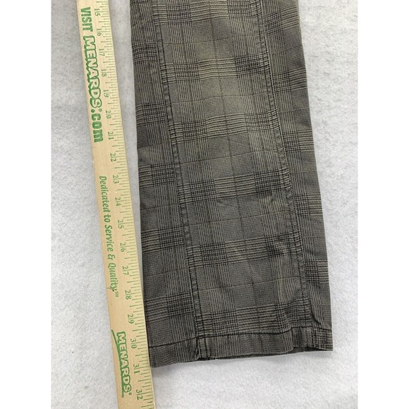 F.J.S.A.I Pants Men Size Size 34/32 Khaki Embellish Pockets Zippers Plaid Check - Picture 10 of 16